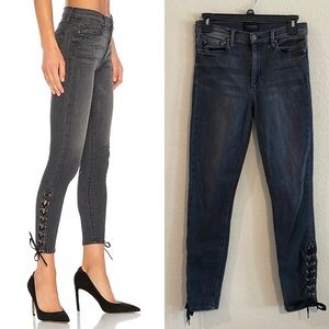 Black Orchid Women’s Revolve Lara Jeans 27 High Rise Skinny Hazey Daze Lace Side
